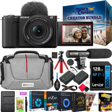 Sony ZV-E10 II Mirrorless Camera Black + 16-50mm OSS II Zoom Lens Kit Creator Bundle