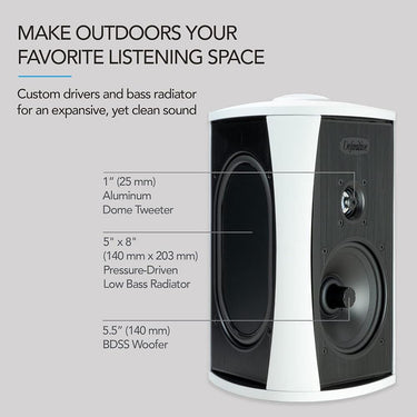 DE Definitive Technology AW5500 All-Weather Outdoor Speaker (White) Open Box