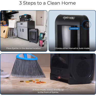 EyeVac, LLC Pro Touchless Vacuum Automatic Dustpan - Ultra Fast Black Open Box