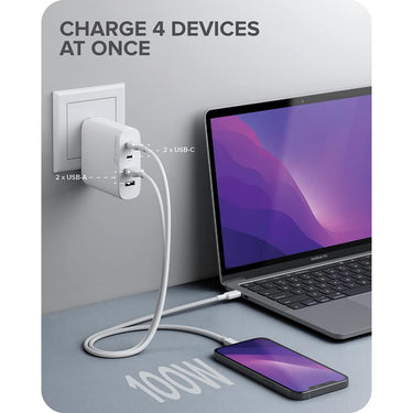 ALOGIC 4 Port 100W GaN Charger in White - WCG4X100-US