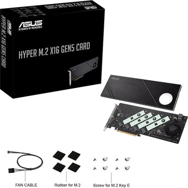 ASUS Hyper M.2 x16 Gen5 Card in Black - HYPER-M.2-X16-GEN5-C