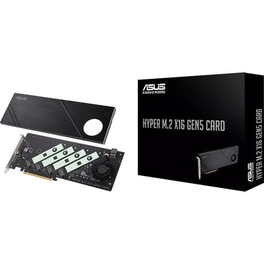 ASUS Hyper M.2 x16 Gen5 Card in Black - HYPER-M.2-X16-GEN5-C