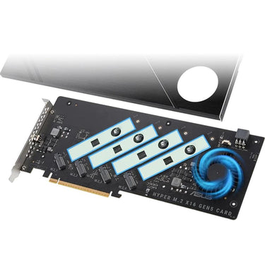 ASUS Hyper M.2 x16 Gen5 Card in Black - HYPER-M.2-X16-GEN5-C