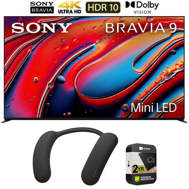 Sony BRAVIA 9 85" 4K HDR QLED Mini-LED TV 2024 with Bonus Wearable TV Speaker Bundle