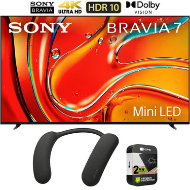 Sony BRAVIA 7 55" 4K HDR QLED Mini-LED TV 2024 with Bonus Wearable TV Speaker Bundle