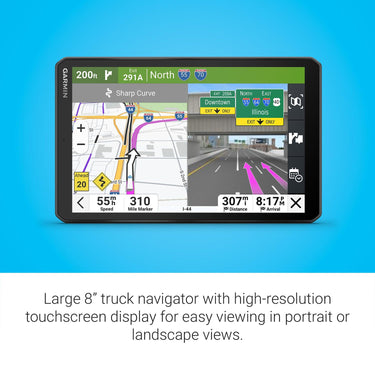 Garmin dezl OTR820 8" GPS Truck Navigator, Custom Truck Routing, Satellite Imagery