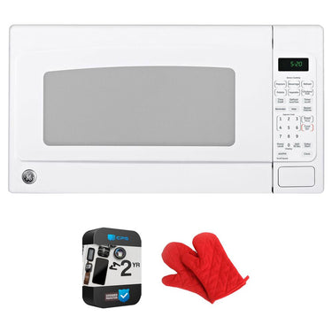 GE 2.0 Cu. Ft. Countertop Microwave Oven w/ Oven Mitt + 2 YR Warranty Bundle