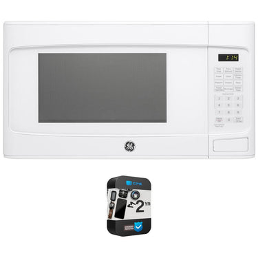 GE 1.1 Cu. Ft. Capacity Countertop Microwave Oven with 2 YR Warranty Bundle