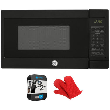 GE 0.7 Cu. Ft. Countertop Microwave Oven w/ Oven Mitt + 2 YR Warranty Bundle