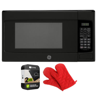 GE 1.1 Cu. Ft. Capacity 950 Watt Microwave Oven with 2 Year Warranty & Oven Mitt