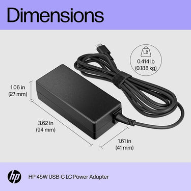 Hewlett Packard 45W USB-C LC Power Adapter - 1MZ01AA#ABA