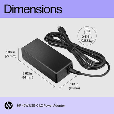 Hewlett Packard 45W USB-C LC Power Adapter - 1MZ01AA#ABA
