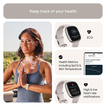 Fitbit Sense 2 Advanced Health & Fitness Smartwatch, Sleep Tools w/ 2YR Warranty Bundle