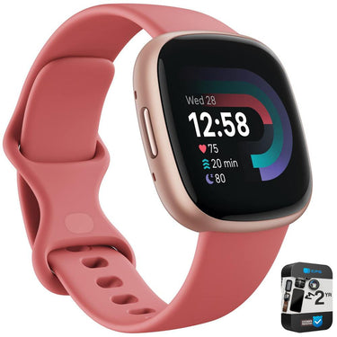 Fitbit Versa 4 Fitness Smartwatch with GPS, 24/7 Heart Rate w/ 2 YR Warranty Bundle