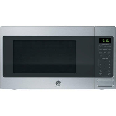 GE 1.6 Cu. Ft. Countertop Microwave Oven Steel with 2 Year Warranty & Oven Mitt