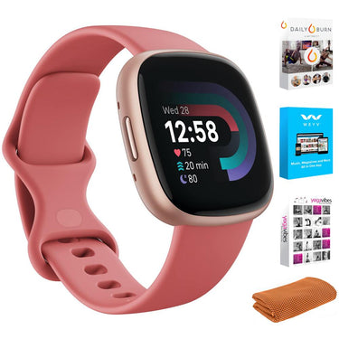 Fitbit Versa 4 Fitness Smartwatch with GPS, 24/7 Heart Rate w/ Fitness Bundle