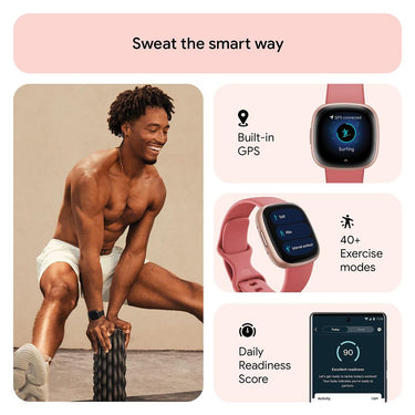 Fitbit Versa 4 Fitness Smartwatch with GPS, 24/7 Heart Rate w/ Fitness Bundle