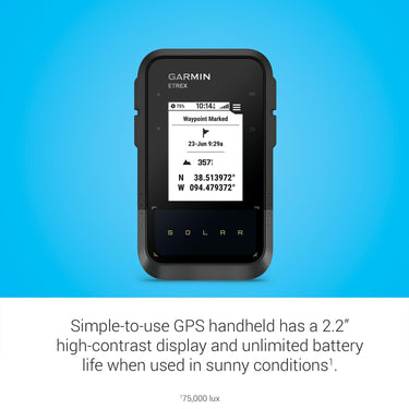 Garmin eTrex Solar Solar Powered GPS Handheld Navigator