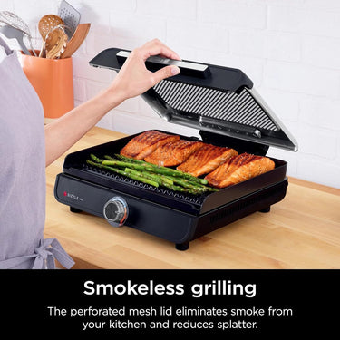 Ninja GR100 Sizzle Smokeless Indoor Grill, Ninja Factory Refurbished