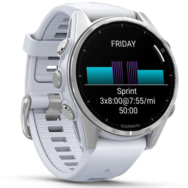 Garmin Fenix 8 43 mm, AMOLED, Silver with Whitestone Silicone Band