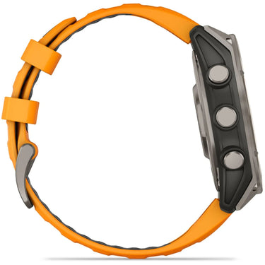 Garmin Fenix 8 47 mm, AMOLED, Sapphire,Titanium with Spark Orange Silicone Band