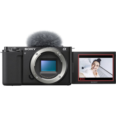 Sony ZV-E10 Mirrorless APS-C Vlog Camera Body Black Kit + Extended Warranty Bundle