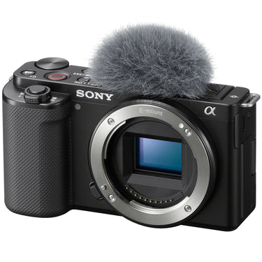Sony ZV-E10 Mirrorless APS-C Vlog Camera Body Black Kit + Extended Warranty Bundle