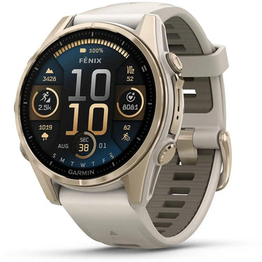 Garmin 010-02903-10 Fenix 8 43 mm, AMOLED, Sapphire, Soft Gold + Fitness Bundle