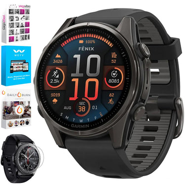 Garmin Fenix 8 43 mm, AMOLED, Sapphire, Carbon Gray DLC Titanium + Fitness Bundle
