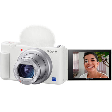 Sony ZV-1 Vlog Camera 4K Video Content Creator White + Extended Warranty Kit Bundle