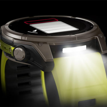 Garmin Fenix 8 51mm, Solar Sapphire, Titanium with Amp Yellow/Graphite Silicone Band
