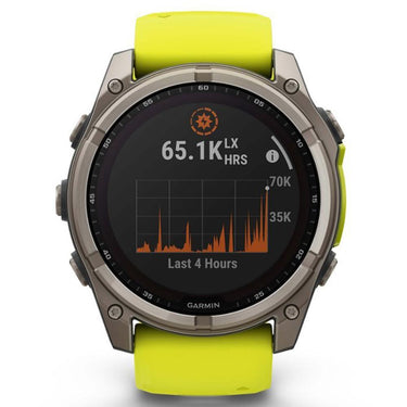 Garmin Fenix 8 51mm, Solar Sapphire, Titanium with Amp Yellow/Graphite Silicone Band