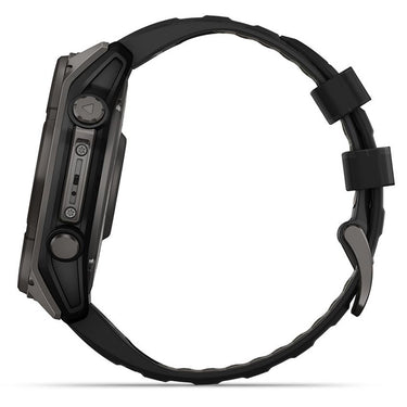 Garmin Fenix 8 47 mm, Solar Sapphire, Carbon Gray DLC Titanium with Black/Pebble Gray