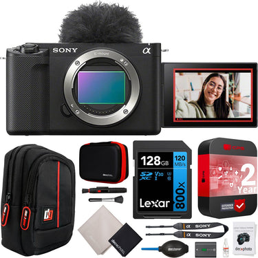 Sony ZV-E10 II Mirrorless APS-C Camera Body Black Kit + Extended Warranty Bundle