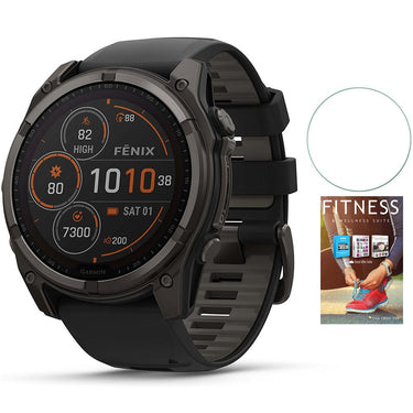 Garmin Fenix 8 47 mm Solar Sapphire Gray with Fitness Suite & Screen Protector