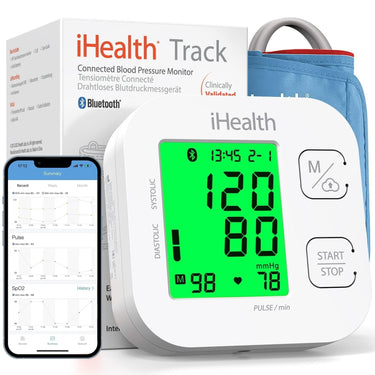 iHealth Track Blood Pressure Monitor - Bluetooth, Smart, Wide Range Cuff, iOS/Android