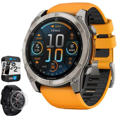 Garmin 010-02905-10 Fenix 8 51 mm, AMOLED Sapphire, Titanium + Warranty Bundle