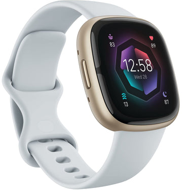 Fitbit Sense 2 Advanced Health & Fitness Smartwatch, Blue Mist / Soft Gold Aluminum