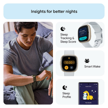 Fitbit Sense 2 Advanced Health & Fitness Smartwatch, Blue Mist / Soft Gold Aluminum