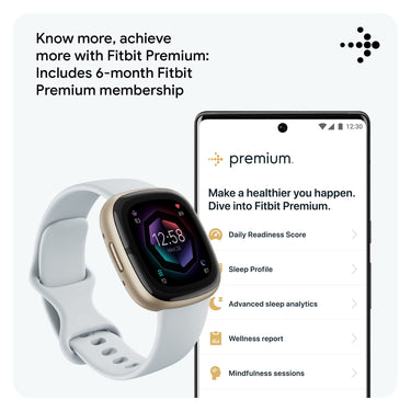 Fitbit Sense 2 Advanced Health & Fitness Smartwatch, Blue Mist / Soft Gold Aluminum
