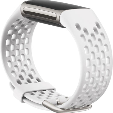 Fitbit Charge 6 & Charge 5 Sport Bands, Frost White, Large
