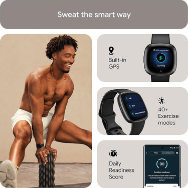 Fitbit Versa 4 Fitness Smartwatch, Black/Graphite