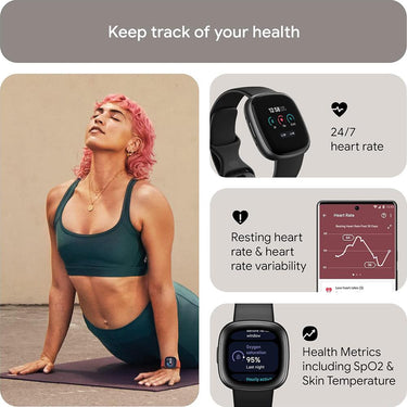 Fitbit Versa 4 Fitness Smartwatch, Black/Graphite