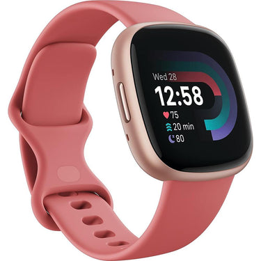 Fitbit Versa 4 Fitness Smartwatch, Pink Sand/Copper Rose Aluminum