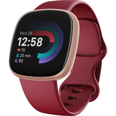 Fitbit Versa 4 Fitness Smartwatch, Beet Juice/Copper Rose Aluminum