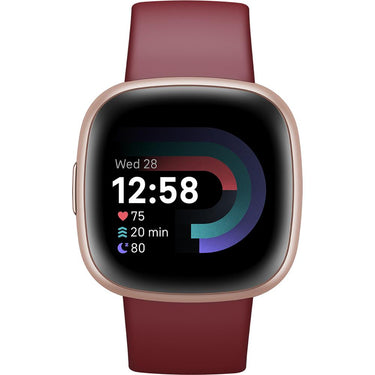 Fitbit Versa 4 Fitness Smartwatch, Beet Juice/Copper Rose Aluminum