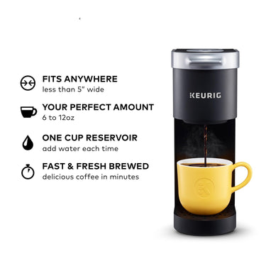 Keurig K-Mini Single Serve Coffee Maker, Compact 6-12oz Brewer, Black, Refurbished
