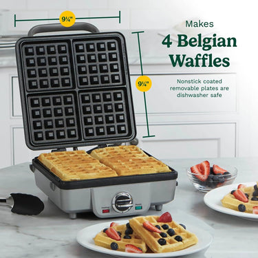Cuisinart WAF-300P1 Belgian Waffle Maker w/ Pancake Plate, Brushed Stainless, Refurbished