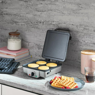 Cuisinart WAF-300P1 Belgian Waffle Maker w/ Pancake Plate, Brushed Stainless, Refurbished