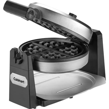 Cuisinart WAF-F10 Belgian Round Waffle-Iron Maker, Single, Black/Stainless (Refurbished)